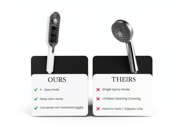 Pallaris Dog Shower Wand Rust Proof Unfinished Black-1